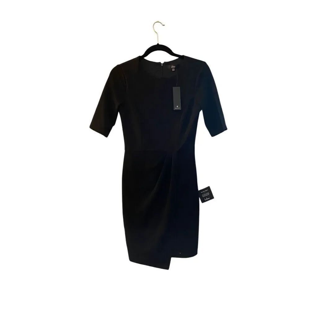 Lulu’s NWT Westwood, black short sleeve stretch knit fully lined sheath dress S/